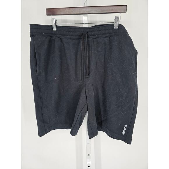 Reebok Mens Sz 2XL Athletic Shorts Sweatshorts Elastic Waist Black - Picture 1 of 3